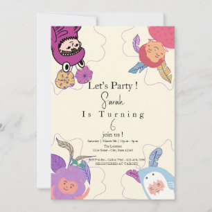 Little Cute Customized Girls birthday   Invitation