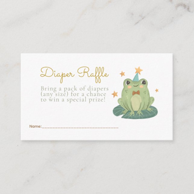 Little Cute Frog Diaper Raffle Enclosure Card (Front)