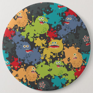 Little cute funny monsters 6 inch round button