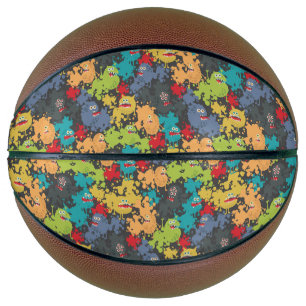 Little cute funny monsters basketball