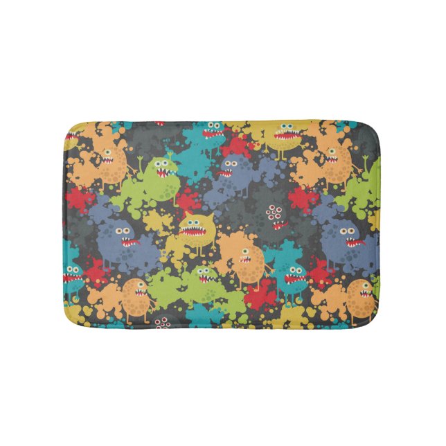 Little cute funny monsters bath mat (Front)