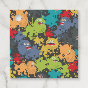 Little cute funny monsters favour tags