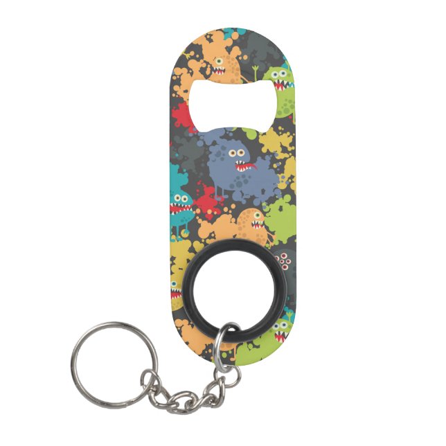 Little cute funny monsters keychain bottle opener (Front)
