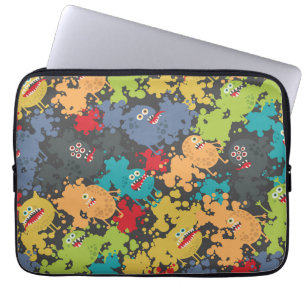 Little cute funny monsters laptop sleeve