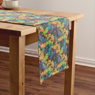 Little cute funny monsters medium table runner