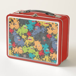 Little cute funny monsters metal lunch box