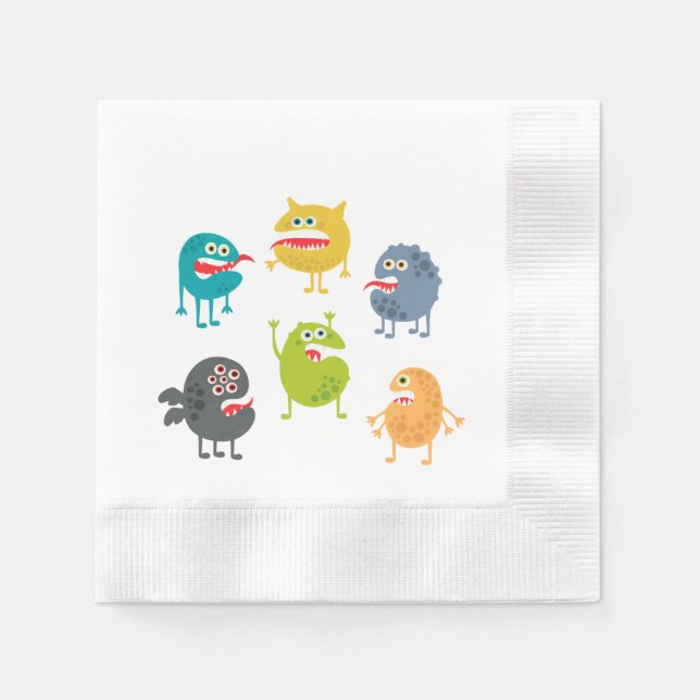 Little cute funny monsters napkin (Front)