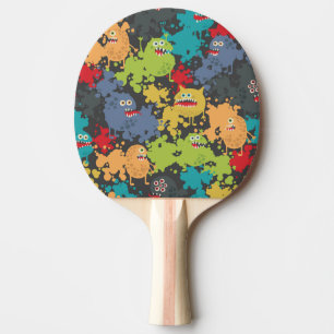 Little cute funny monsters ping pong paddle