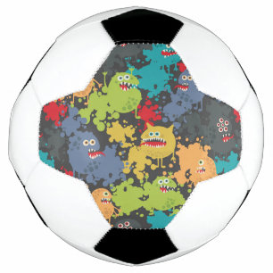 Little cute funny monsters soccer ball