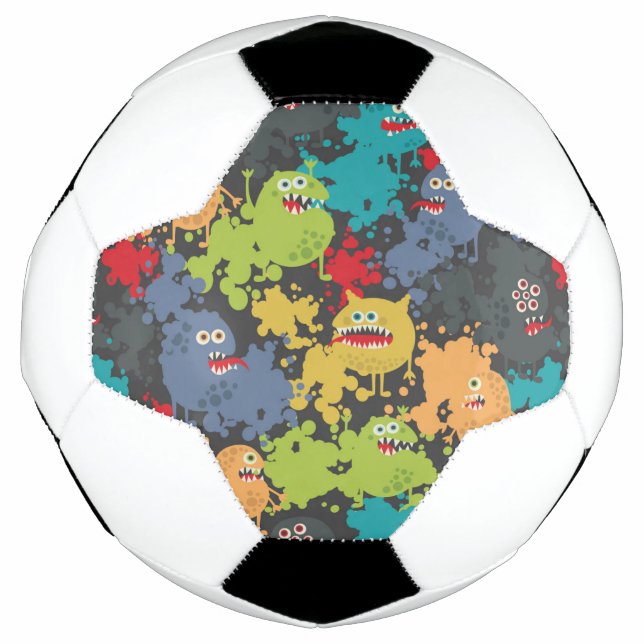 Little cute funny monsters soccer ball (Front)