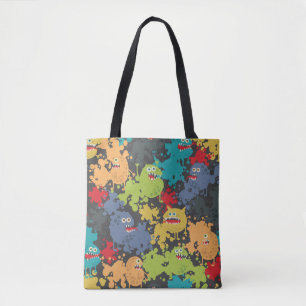 Little cute funny monsters tote bag