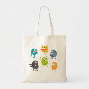 Little cute funny monsters tote bag