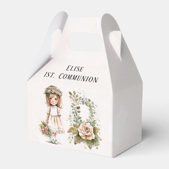 Little Cute Girl 1st. Communion Favor Box (Front Side)