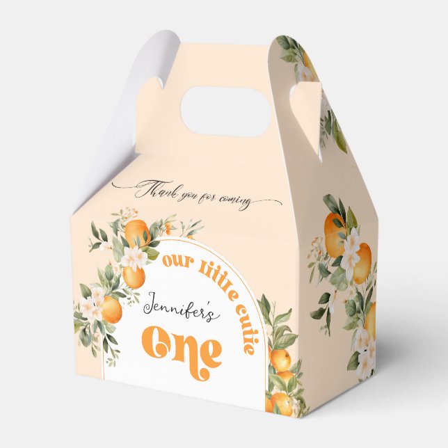 Little cutie 1st birthday party favor box (Front Side)