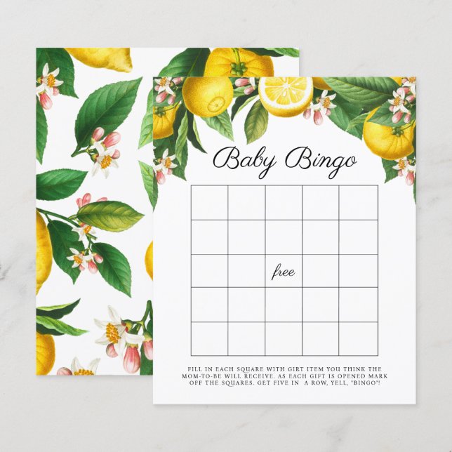Little Cutie Baby Bingo Shower Game (Front/Back)