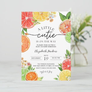 Little Cutie Baby Citrus  Shower Invitation