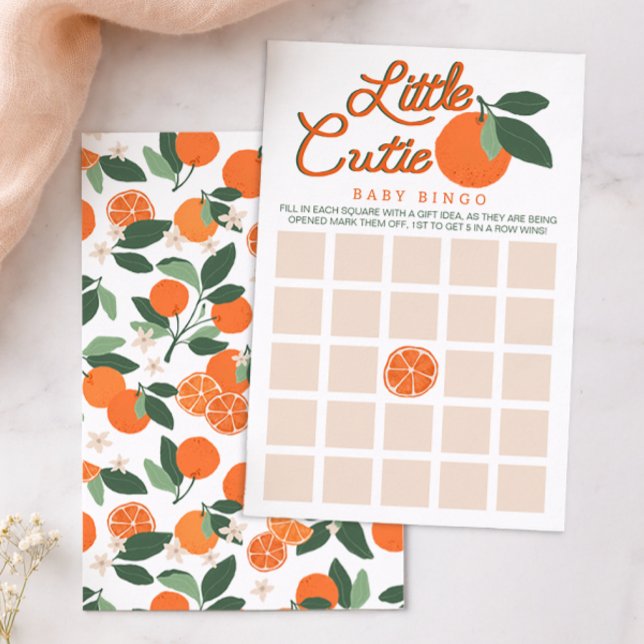 Little Cutie Baby Shower Bingo Game – Clementine C (Little Cutie Baby Shower Game Activity Card)