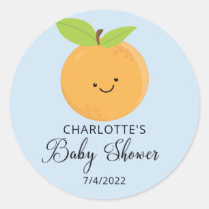 Little Cutie Baby Shower Classic Round Sticker