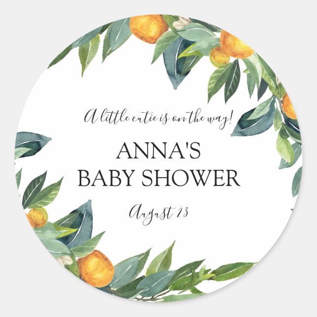 Little Cutie Baby Shower Favour Label (Front)