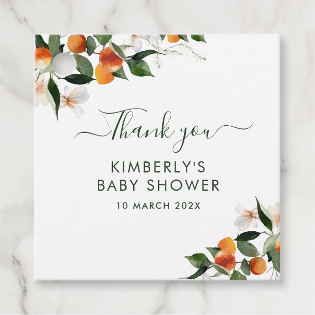 little cutie baby shower favour tags (Front)