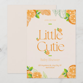 Little Cutie Baby Shower Greenery Gender Neutral Invitation