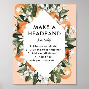 Little Cutie Baby Shower Headband Station Poster