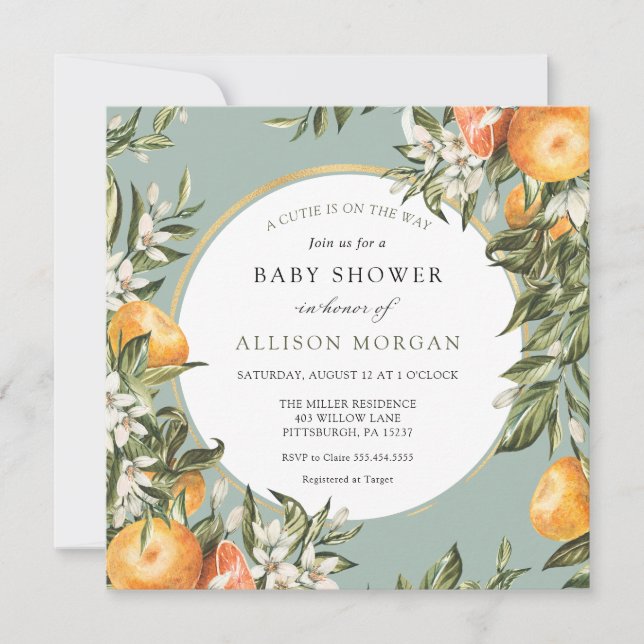 Little Cutie Baby Shower Invitation (Front)