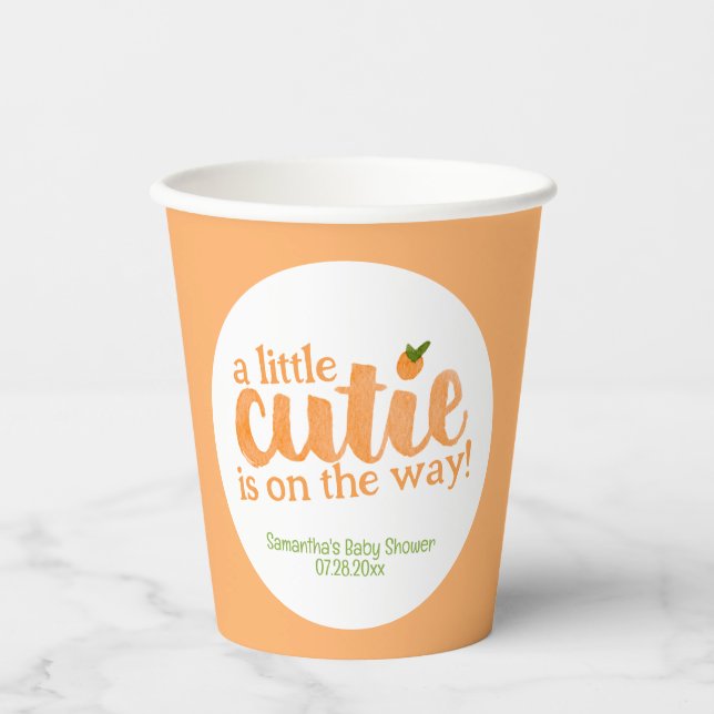 Little Cutie Baby Shower Paper Cups (Front)