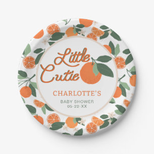 Little Cutie Baby Shower Paper Plates – Clementine