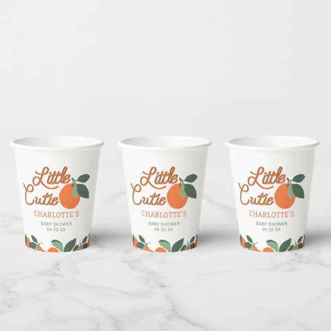 Little Cutie Baby Shower Party Cups – Clementine C (Multi)