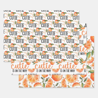 LITTLE CUTIE BABY SHOWER PATTERN WRAPPING PAPER SHEET