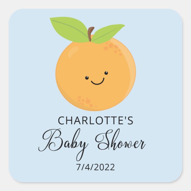 Little Cutie Baby Shower Square Sticker (Front)