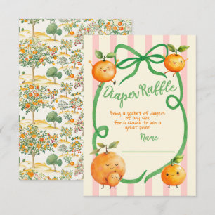 Little Cutie Baby Shower Toile Diaper Raffle Invitation