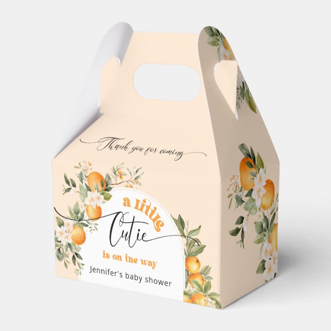 Little cutie citrus baby shower favor box (Front Side)
