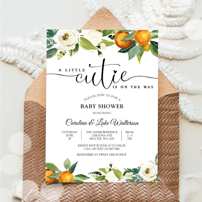 Little Cutie Citrus Baby Shower Invitation (Creator Uploaded)
