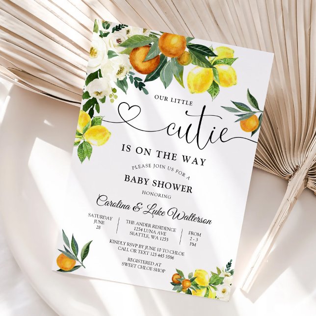 Little Cutie Citrus Baby Shower Invitation (Creator Uploaded)