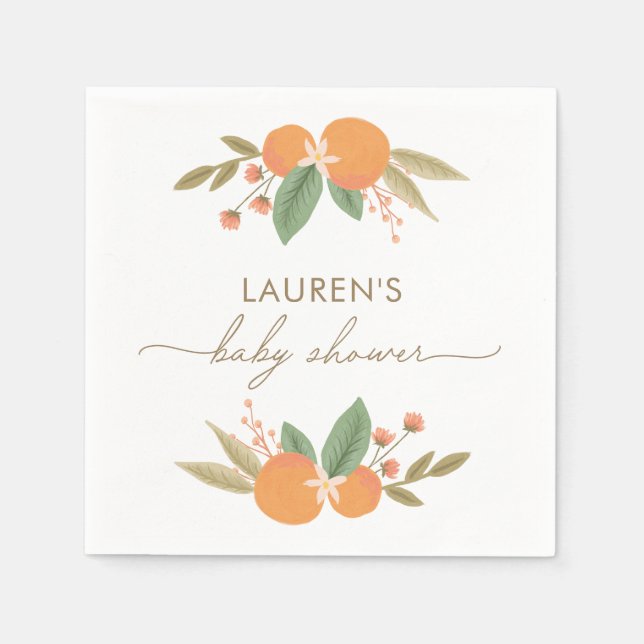 Little Cutie Citrus Baby Shower Napkin (Front)