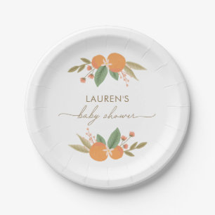 Little Cutie Citrus Baby Shower Paper Plate