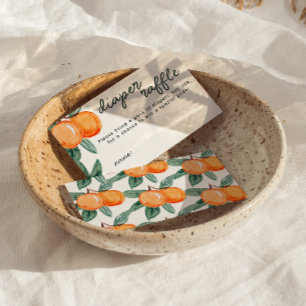 Little Cutie Citrus Diaper Raffle Game Entry Enclosure Card