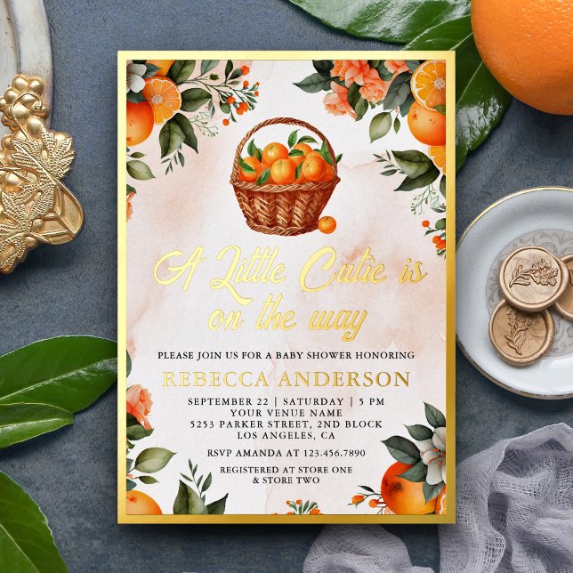 Little Cutie Citrus Orange Basket Baby Shower (Creator Uploaded)