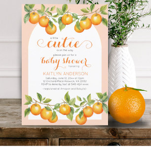 Little Cutie Citrus Orange Clementine Baby Shower  Invitation