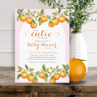 Little Cutie Citrus Orange Clementine Baby Shower  Invitation