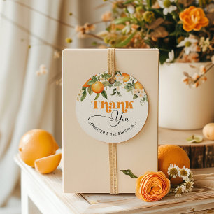 Little cutie citrus oranges birthday thank you favour tags