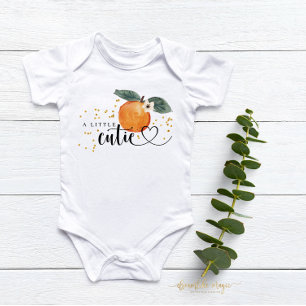 Little Cutie Citrus Tangerine Cute Fruit Baby Bodysuit