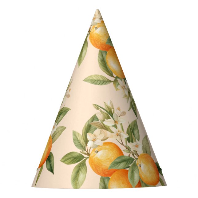 Little cutie citrus theme birthday party party hat (Front)