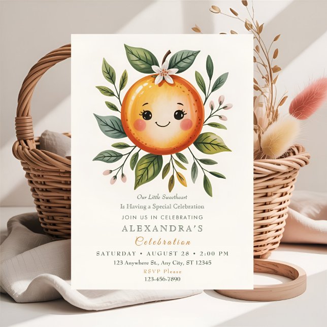 Little Cutie Citrus Theme Party Invitation (Creator Uploaded)