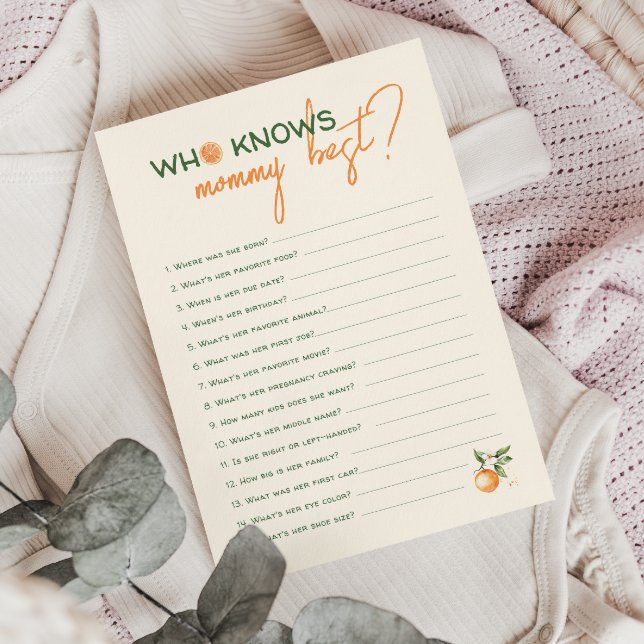 Little Cutie Citrus Who Knows Mommy Best Card (Creator Uploaded)