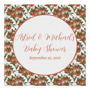 Little Cutie Clementine   Citrus Baby Shower Poster
