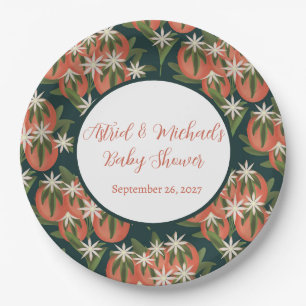 Little Cutie Clementine   Citrus Theme Baby Shower Paper Plate