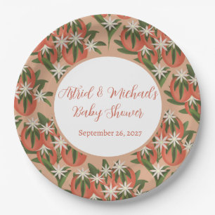 Little Cutie Clementine Citrus Theme Baby Shower Paper Plate